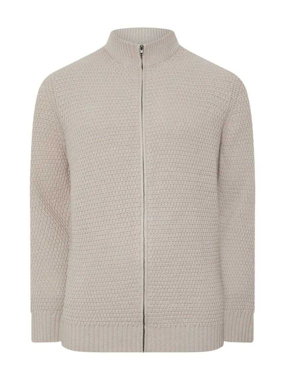 BadRhino Big & Tall Natural Wool Full Zip Cardigan