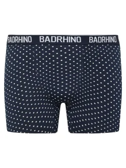 BadRhino Big & Tall Navy Blue Stripe & Spot Trunks 3 Pack