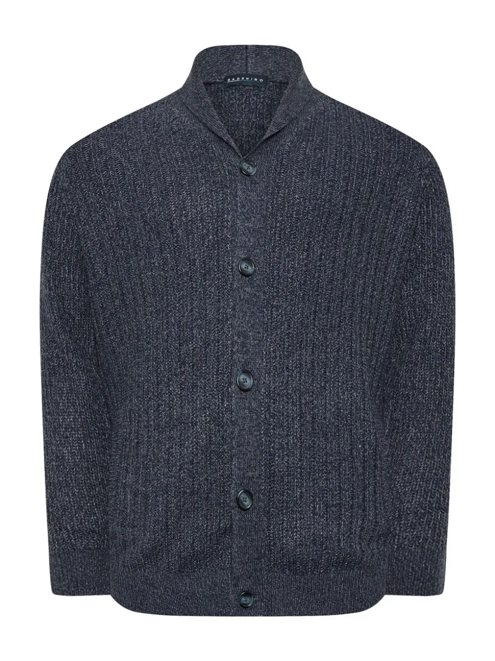 BadRhino Big & Tall Navy Blue Knitted Shawl Cardigan
