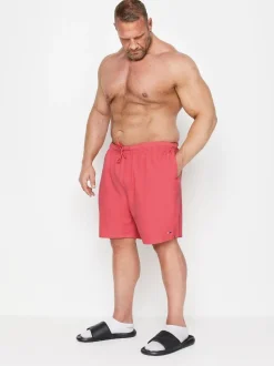 BadRhino Big & Tall Pink Plain Swim Shorts