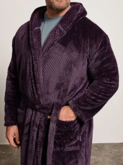 BadRhino Big & Tall Red Textured Hooded Robe