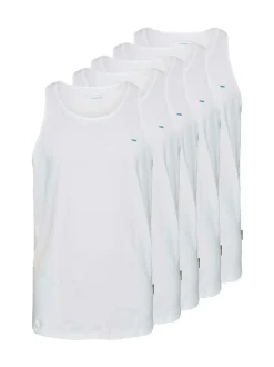 BadRhino Big & Tall White 100% Cotton Basic Vests 5 Pack