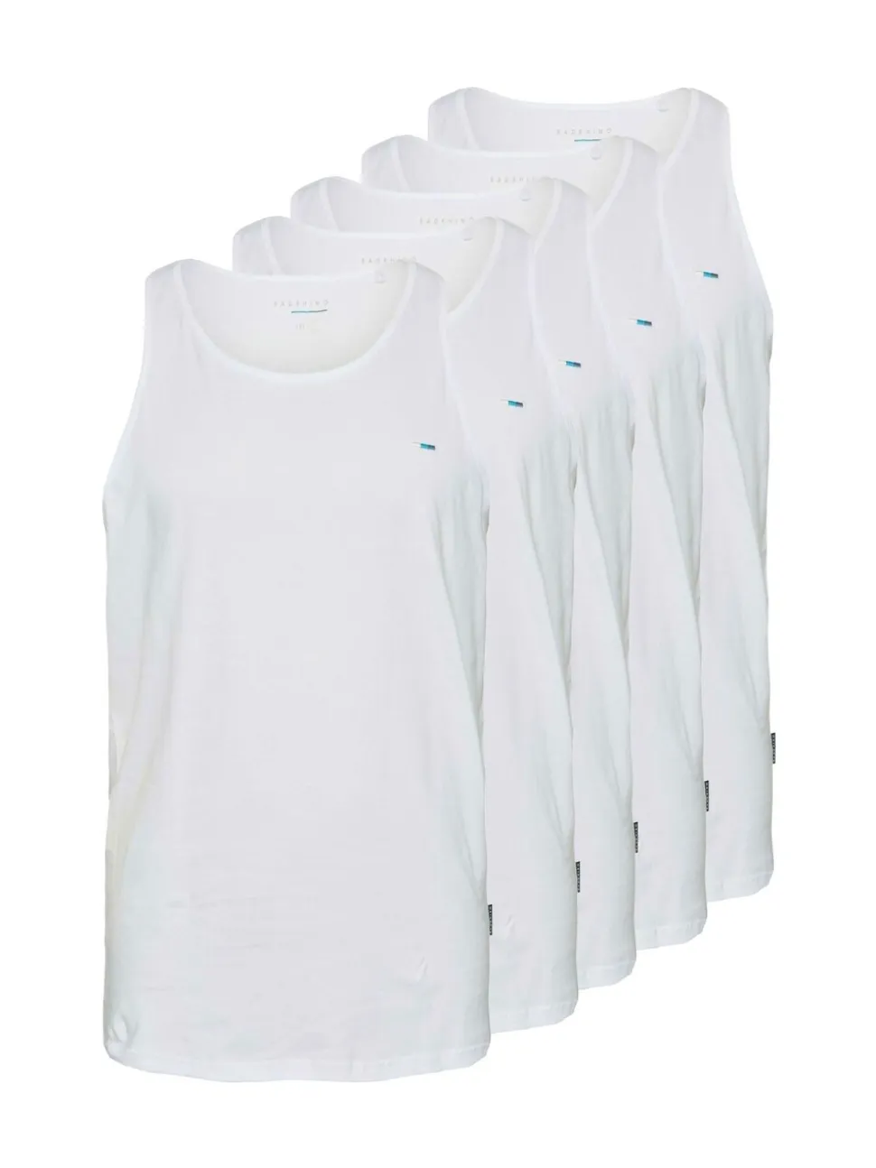 BadRhino Big & Tall White 100% Cotton Basic Vests 5 Pack