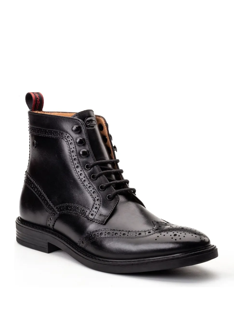 Base London Black Bristol Brogue Boot