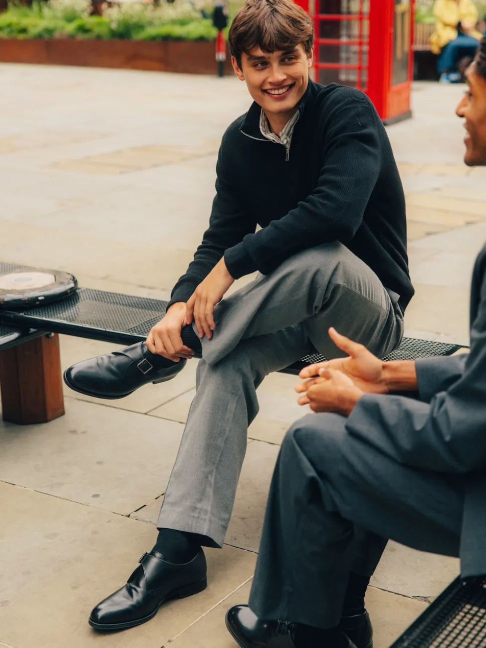 Base London Black Faraday Single Monk Shoe