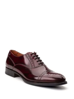 Base London Bordo Red Franklin Toe Cap Oxford Shoe