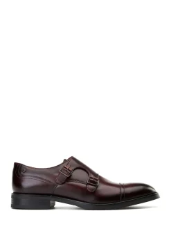 Base London Bordo Red Taper Monk Shoe