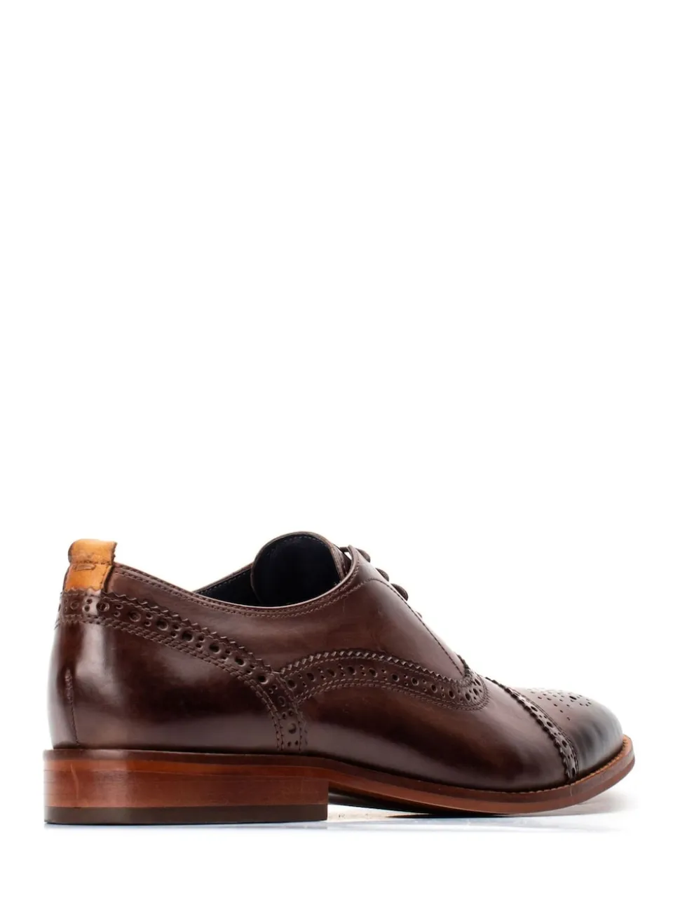 Base London Brown Cast Washed Brogue Shoes
