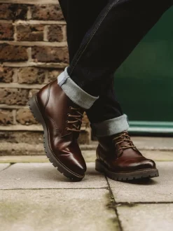 Base London Brown Nickel 7 Eyelet Boot