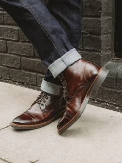 Base London Brown Plymouth Toe Cap Boot