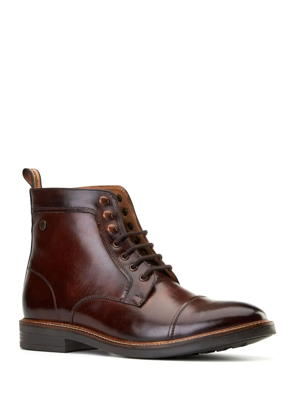 Base London Brown Plymouth Toe Cap Boot