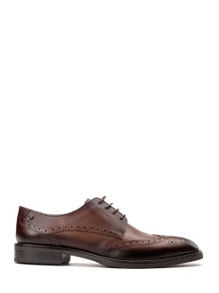 Base London Brown Pocket Brogue Shoe