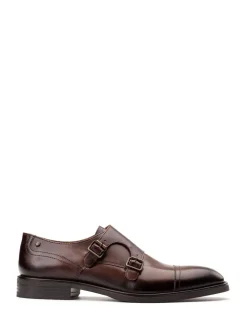 Base London Brown Taper Monk Shoe