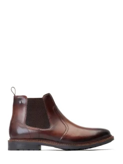Base London Burnt Brown Bloom Pull On Chelsea Boots