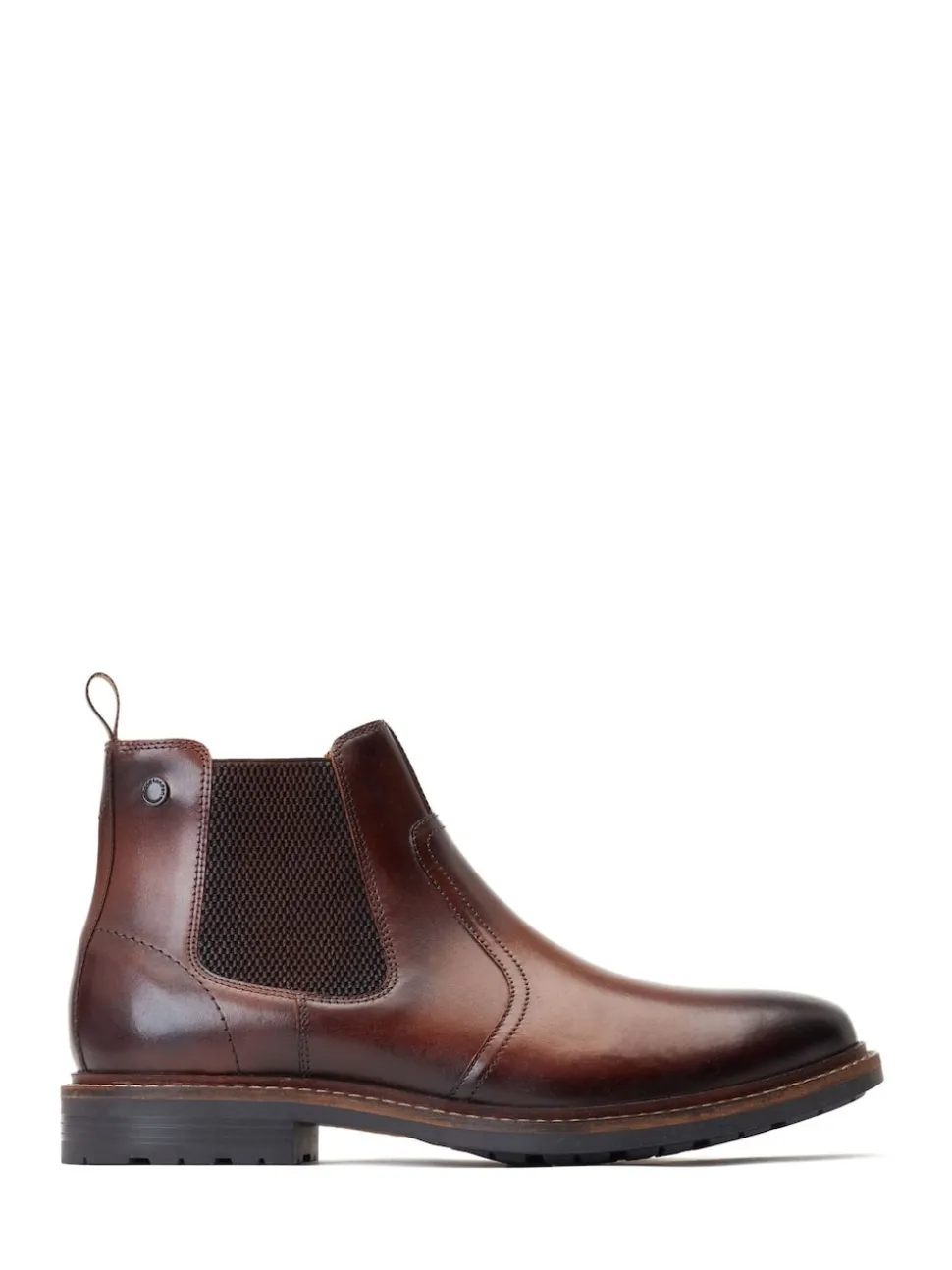 Base London Burnt Brown Bloom Pull On Chelsea Boots