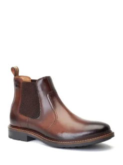 Base London Burnt Brown Bloom Pull On Chelsea Boots