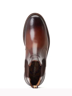 Base London Burnt Brown Bloom Pull On Chelsea Boots