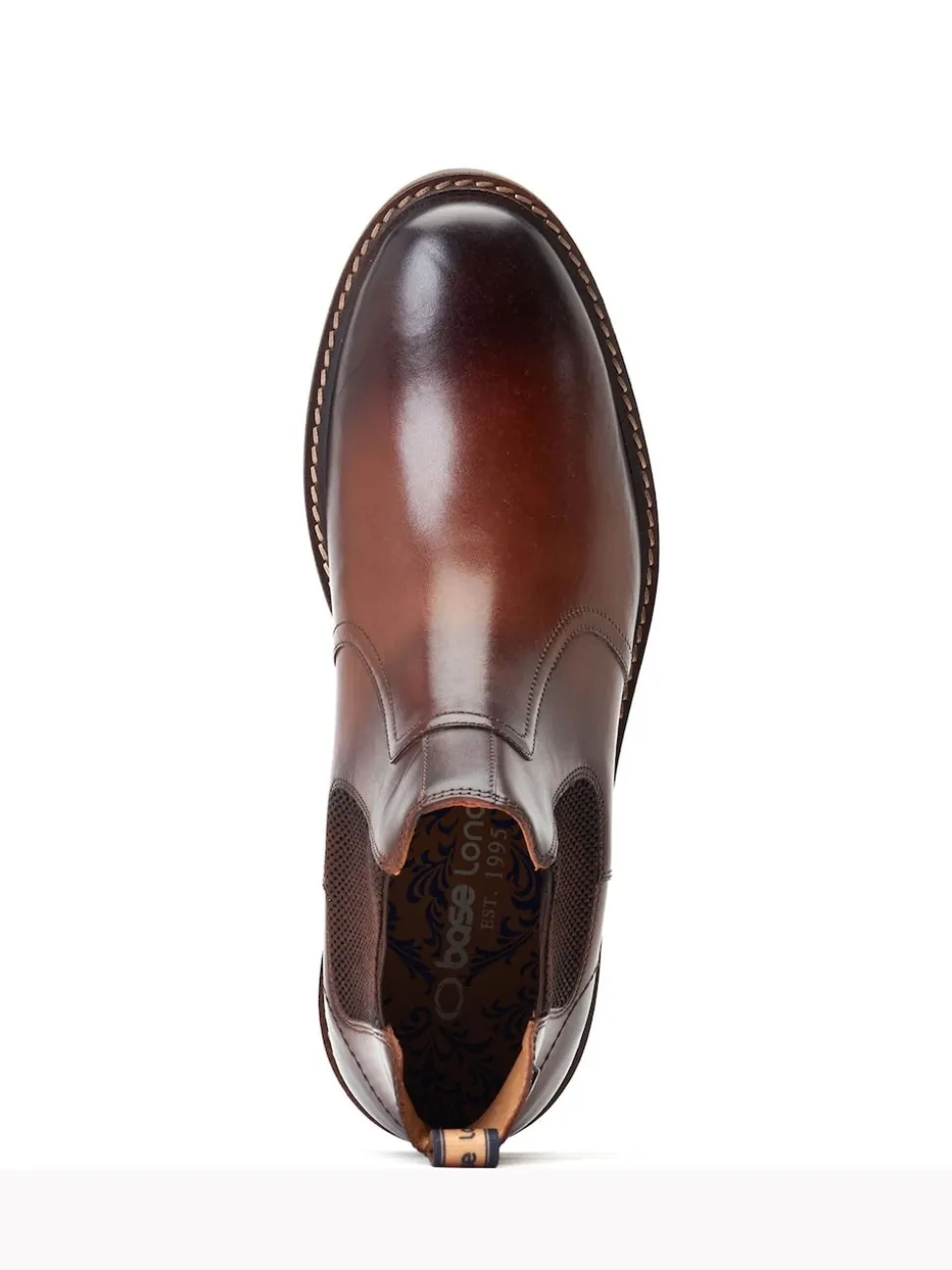 Base London Burnt Brown Bloom Pull On Chelsea Boots