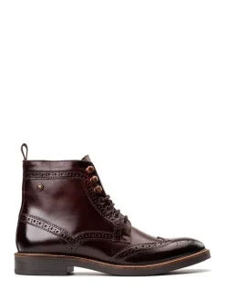 Base London Burnt Brown Bristol Brogue Boot