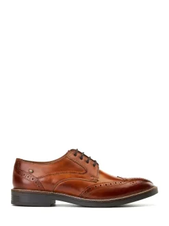 Base London Burnt Tan Brown York Brogue Shoe