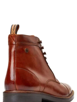 Base London Burnt Tan Brown Plymouth Toe Cap Boot