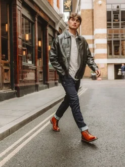 Base London Burnt Tan Brown Bristol Brogue Boot