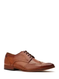 Base London Tan Brown Barbera Lace Up Brogue Shoes