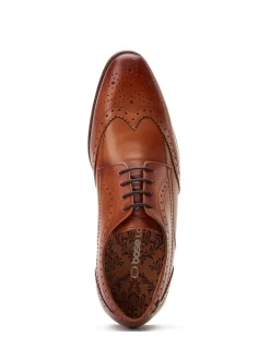 Base London Tan Brown Barbera Lace Up Brogue Shoes