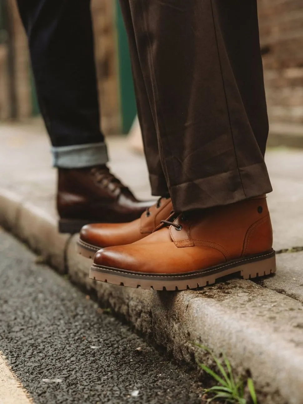 Base London Tan Brown Cobalt Chukka Boot