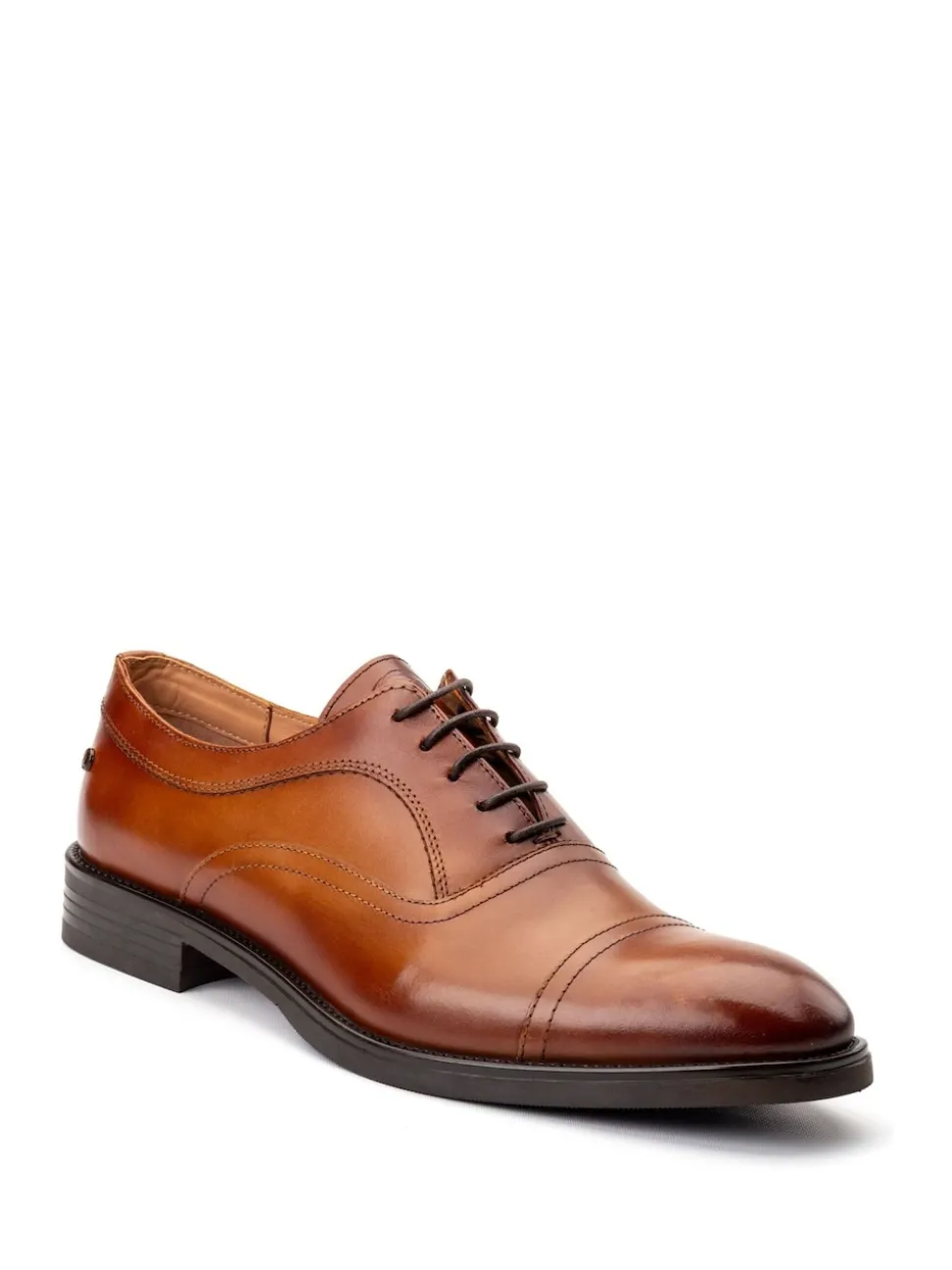 Base London Tan Brown Lapel Toe Cap Shoe