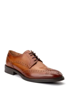 Base London Tan Brown Pocket Brogue Shoe