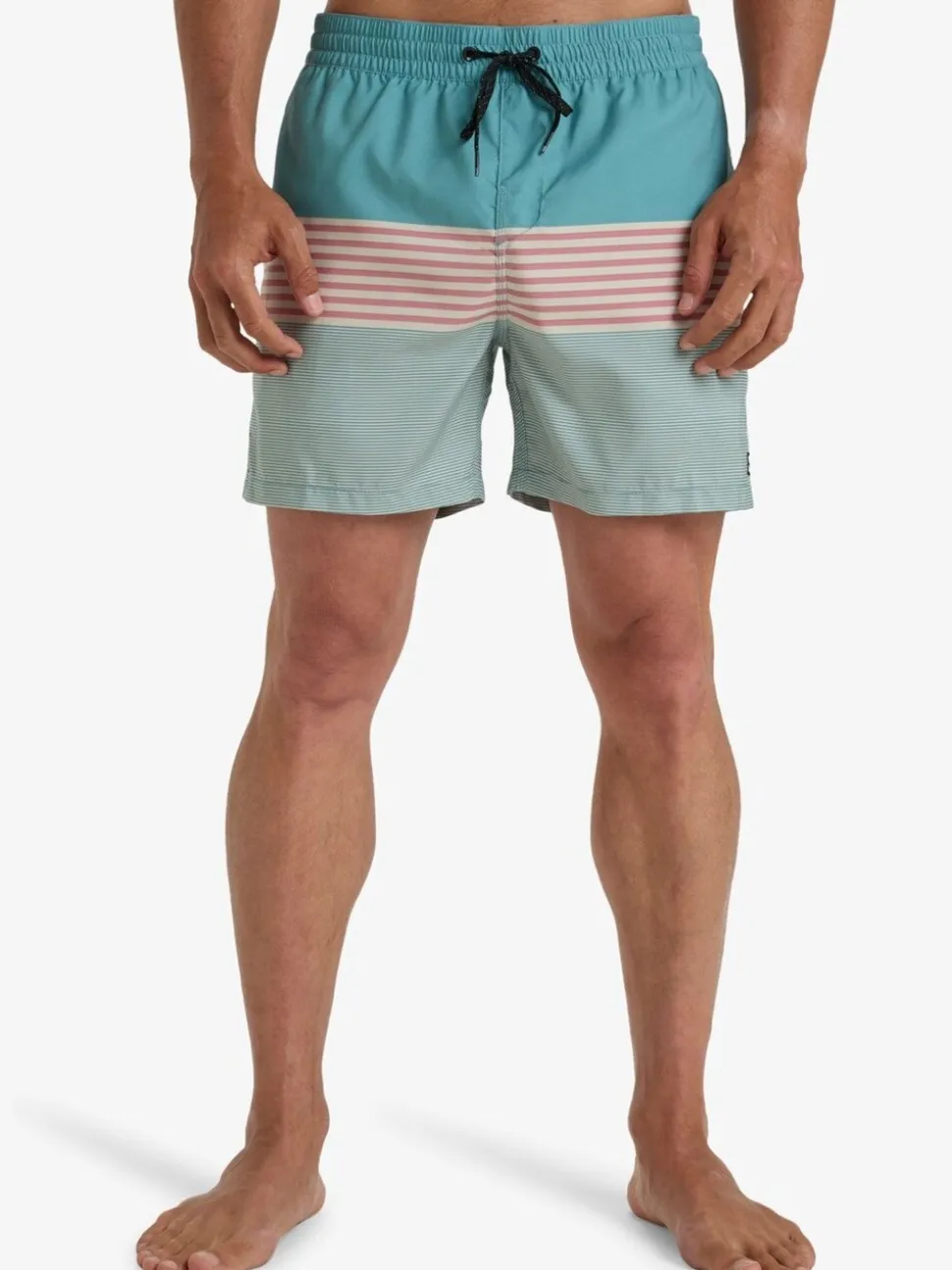 Billabong Blue All Day Stripe Logo Swim Shorts