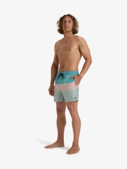 Billabong Blue All Day Stripe Logo Swim Shorts