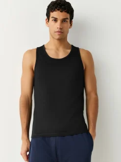 Black 100% Cotton Layering Vests 5 Pack