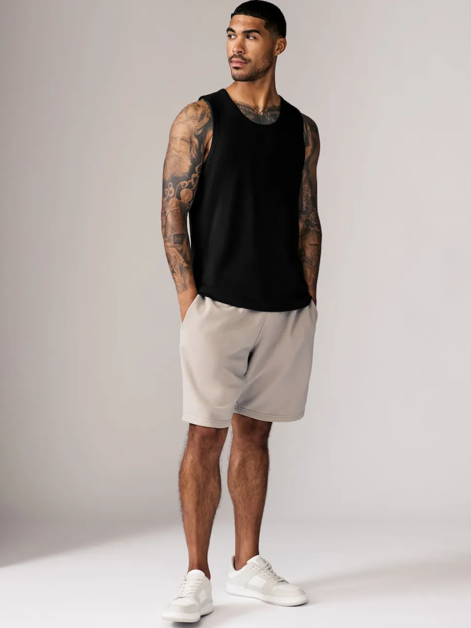 Black 100% Cotton Vests 4 Pack