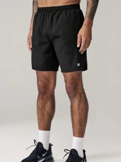 Black 7 Inch Active Gym Sports Shorts