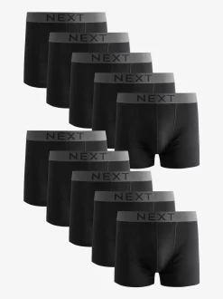 Black 10 pack 100% Cotton Trunks