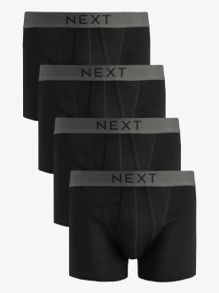 Black 4 pack A-Front Pure 100% Cotton Boxers