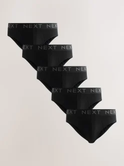 Black 5 Pack Cotton Rich Briefs