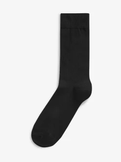 Black 7 Pack Cotton Rich Socks