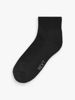 Black 5 Pack Cushioned Mid Trainer Socks