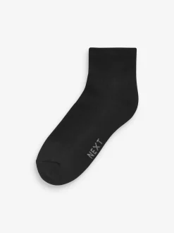 Black 10 Pack Cushioned Mid Trainer Socks