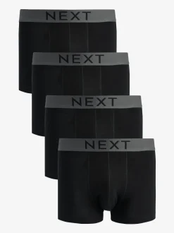 Black 4 pack Hipster 100% Cotton Boxers