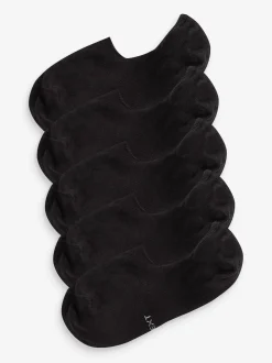 Black 5 Pack Invisible Trainers Socks
