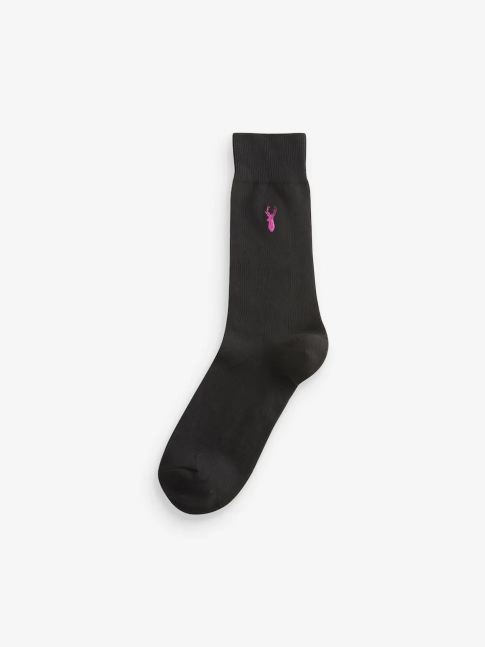 Black 8 Pack Multi Stag Lasting Fresh Embroidered Socks
