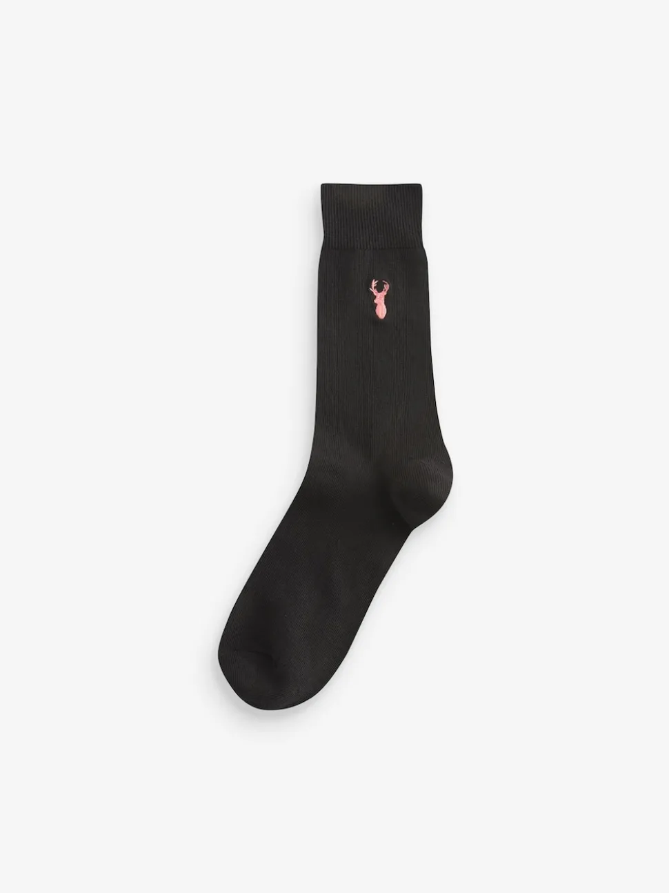 Black 8 Pack Multi Stag Lasting Fresh Embroidered Socks
