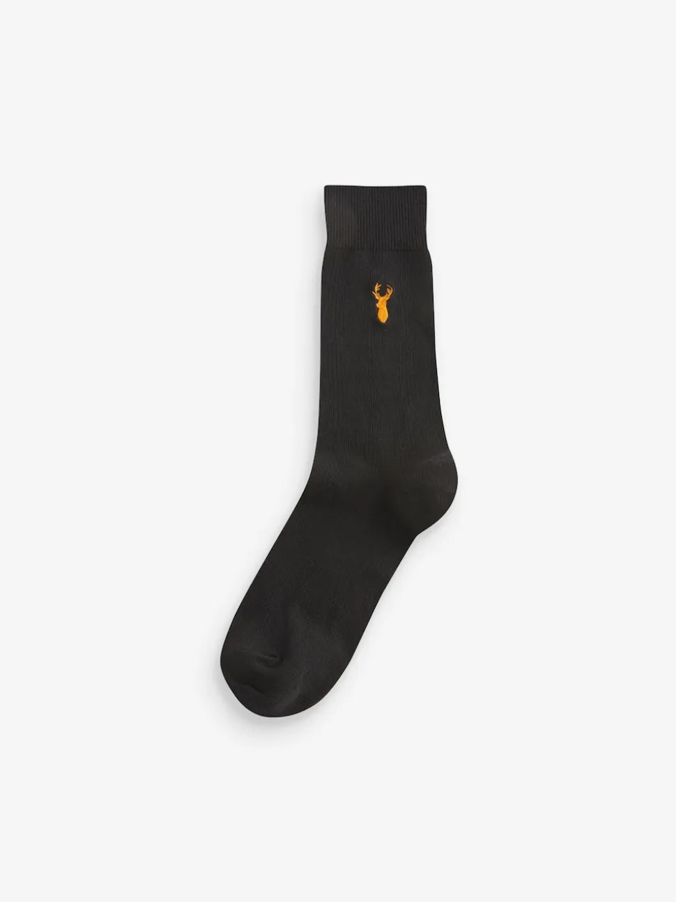 Black 8 Pack Multi Stag Lasting Fresh Embroidered Socks