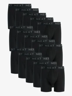 Black 15 Pack Sports Longer Length A-Front Boxers
