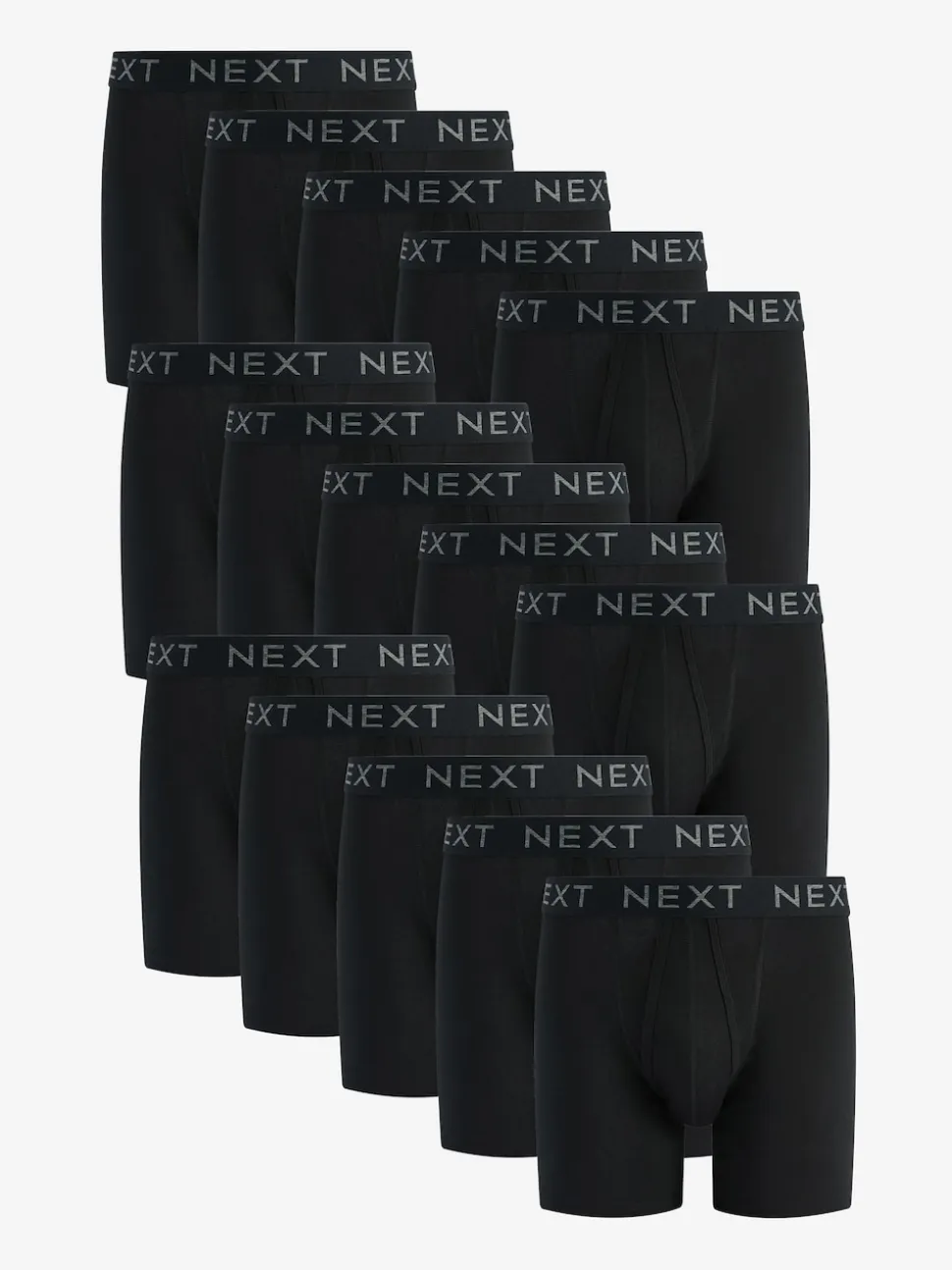 Black 15 Pack Sports Longer Length A-Front Boxers