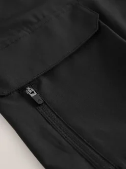Black Active Cargo Gym Training Shorts